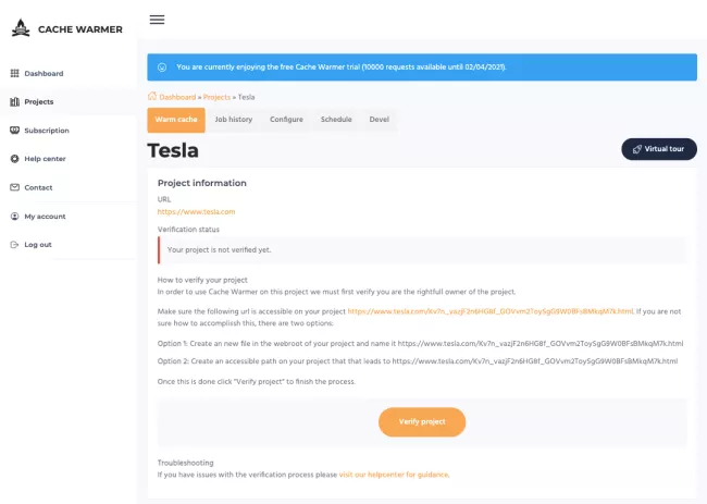 Cache Warmer project detail